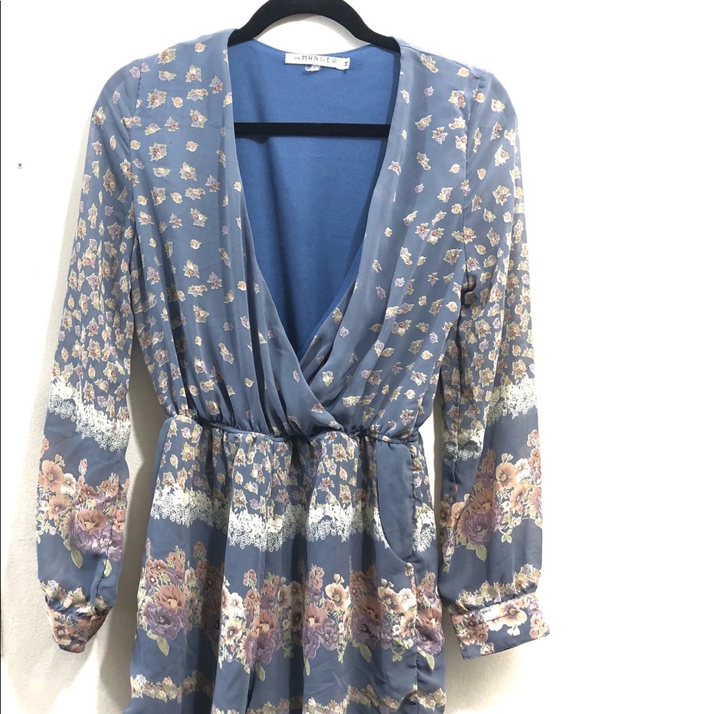 The Hanger Mini Romper V Neck with floral design